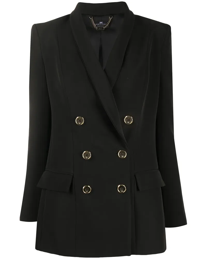 Elisabetta Franchi Doppelreihiger Blazer - Schwarz Schwarz