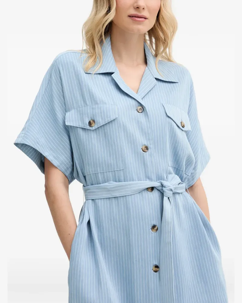 Mos Mosh pinstriped belted midi dress - Blau Blau