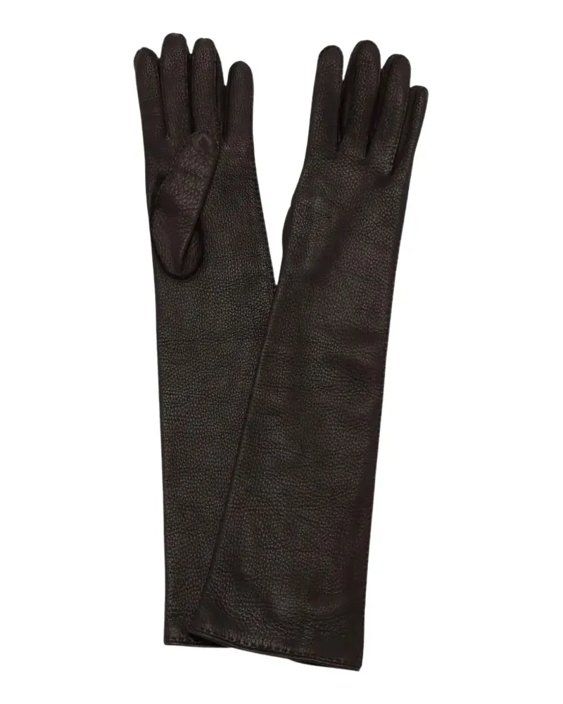 PLAN C Lange Handschuhe aus Leder - Braun Braun
