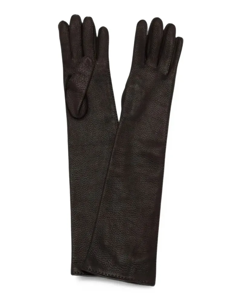 PLAN C long leather gloves - Braun Braun