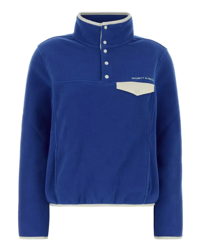 SPORTY & RICH Sweatshirt mit Logo-Print - Blau Blau