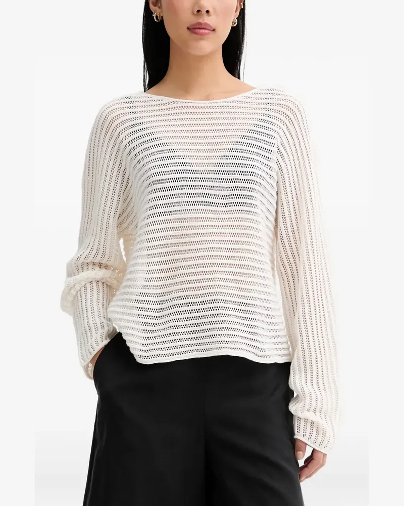 Marc O'Polo Ajour open-knit boat-neck sweater - Weiß Weiß