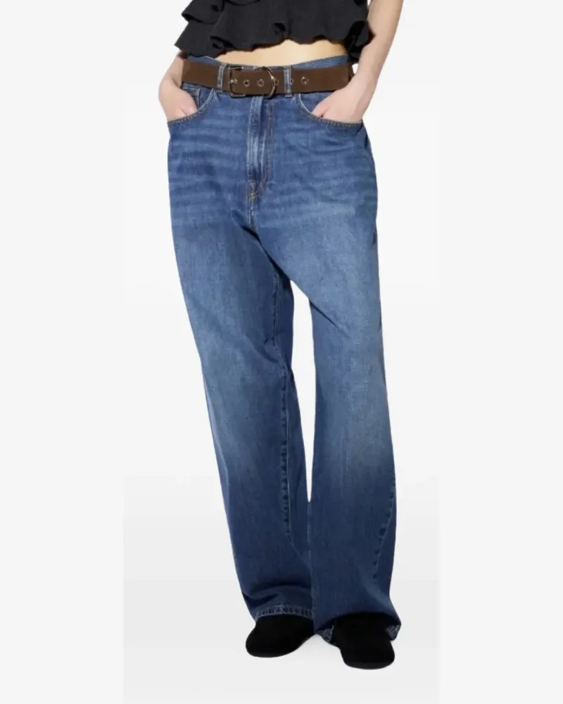 Liviana Conti Sheldon faded-effect straight-leg jeans - Blau Blau