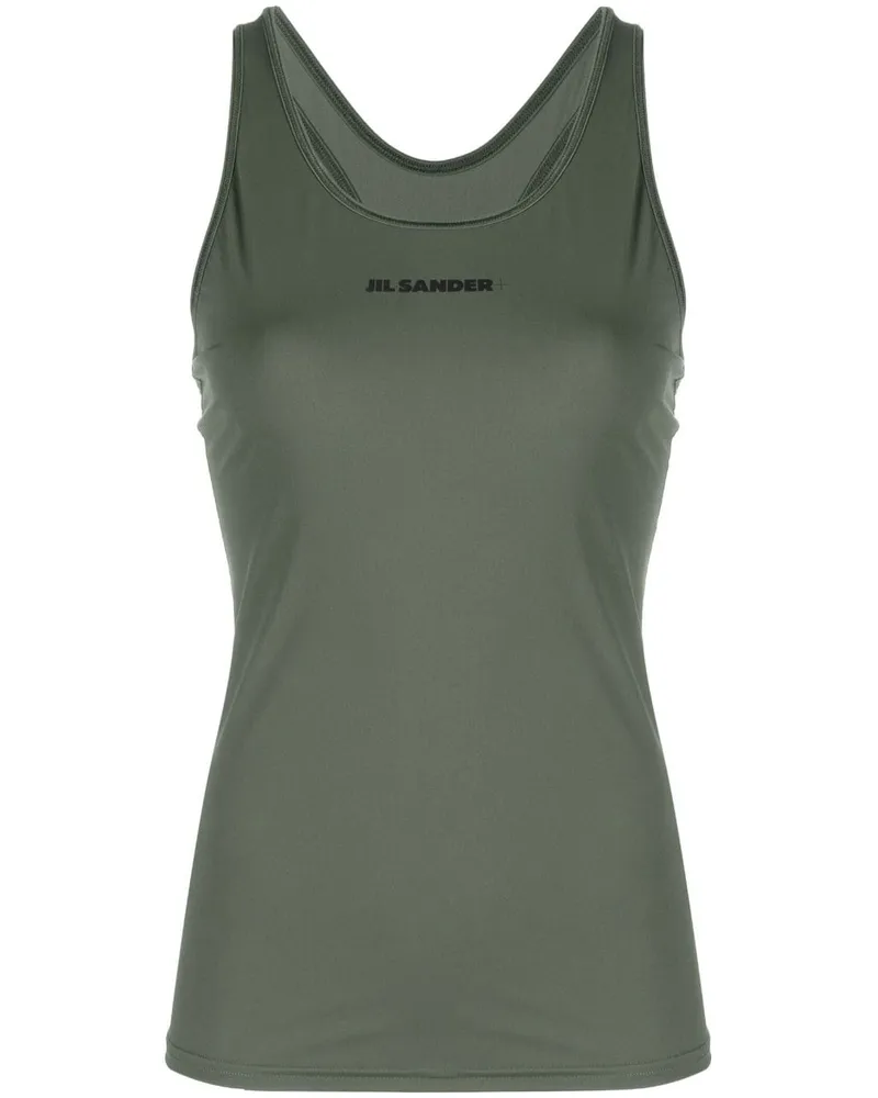 Jil Sander Tanktop mit Logo-Print - Grün Grün