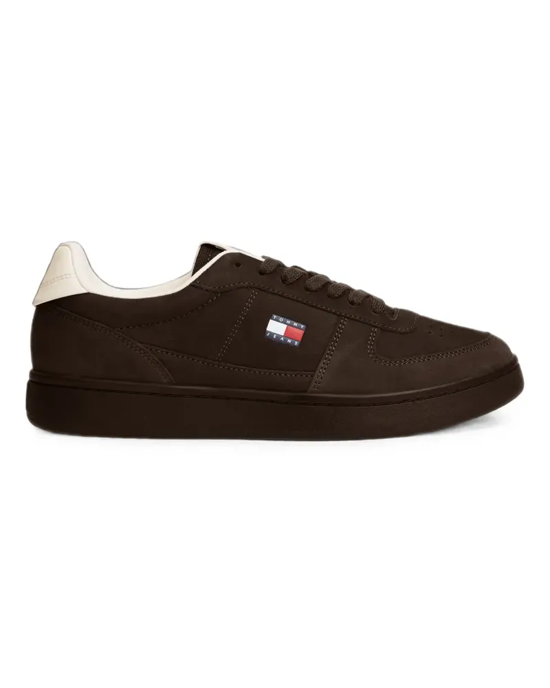 Tommy Hilfiger Perforierte Sneakers mit Logo-Patch - Braun Braun