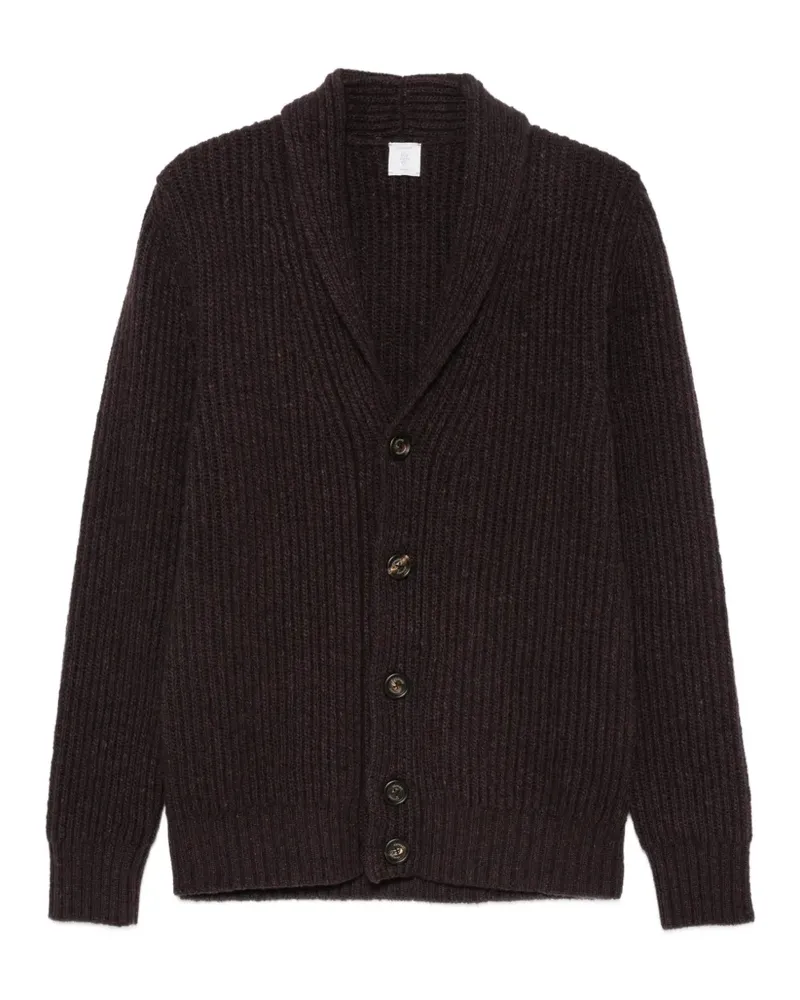 Eleventy Gerippter Cardigan mit Schalkragen - Violett Violett