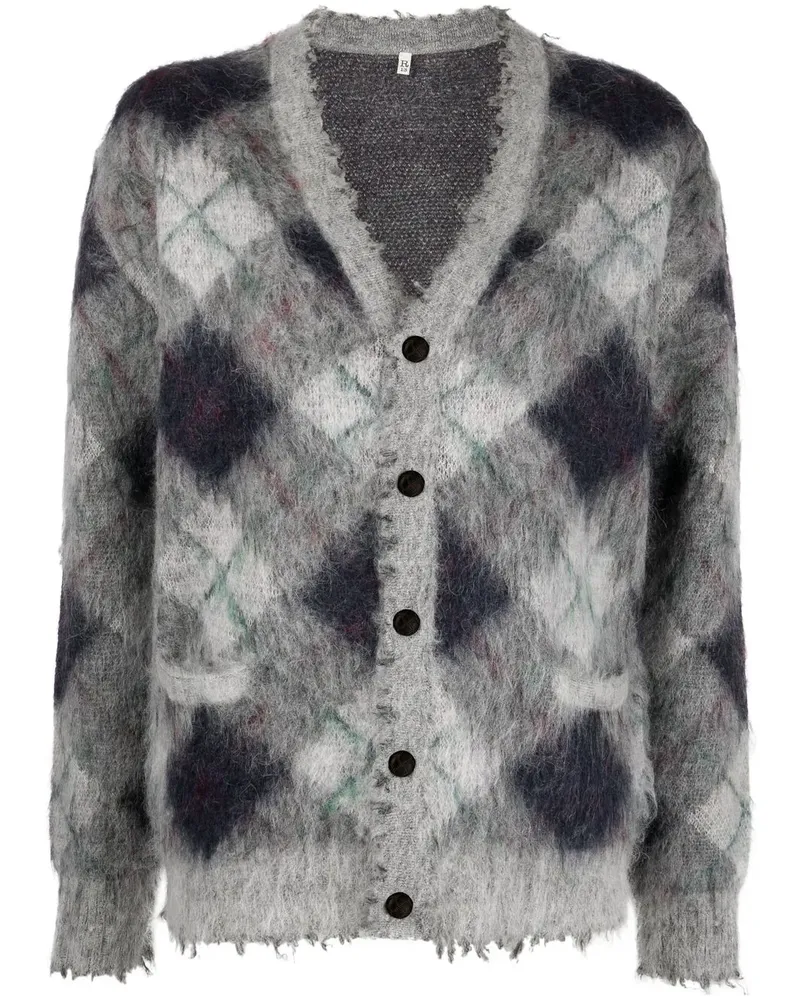 R13 Klassischer Cardigan - Grau Grau