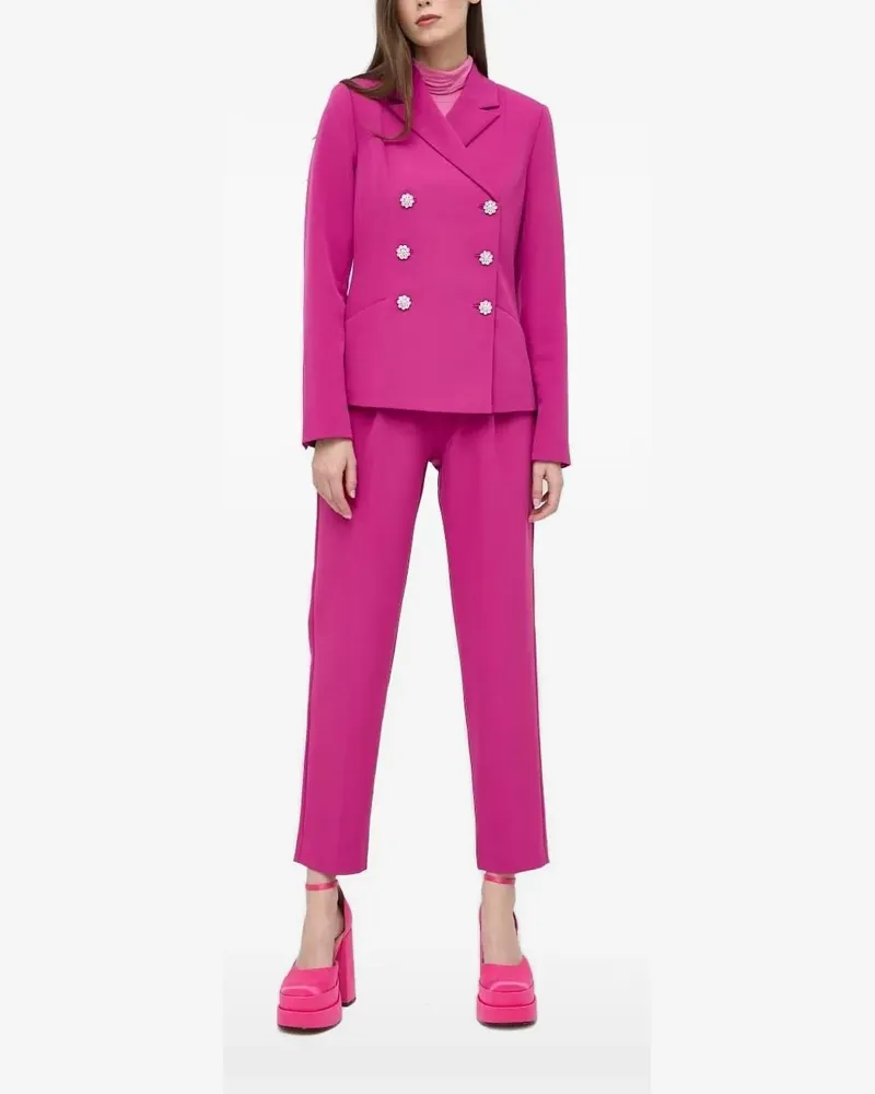 Custommade Doppelreihiges Sakko mit Verzierung - Rosa Rosa