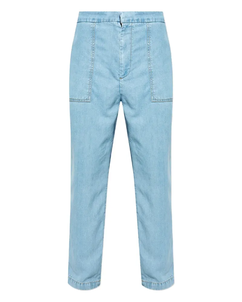Officine Generale Bestickte Hose mit aufgesetzten Taschen - Blau Blau