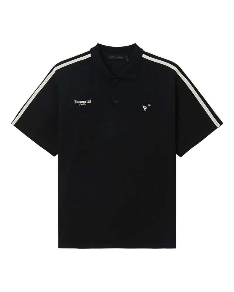 FIVE CM stripe-detail polo shirt - Schwarz Schwarz