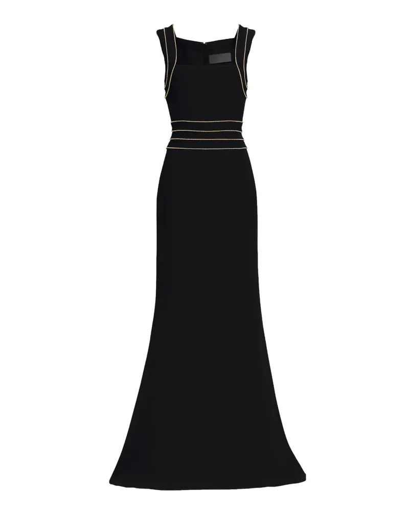 Elie Saab embellished-trim cady dress - Schwarz Schwarz