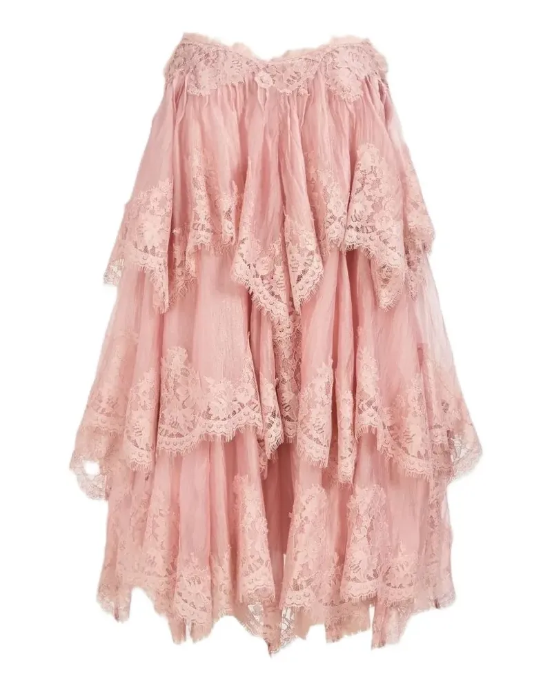 Aje. Ophelia layered lace-trimmed dress - Rosa Rosa