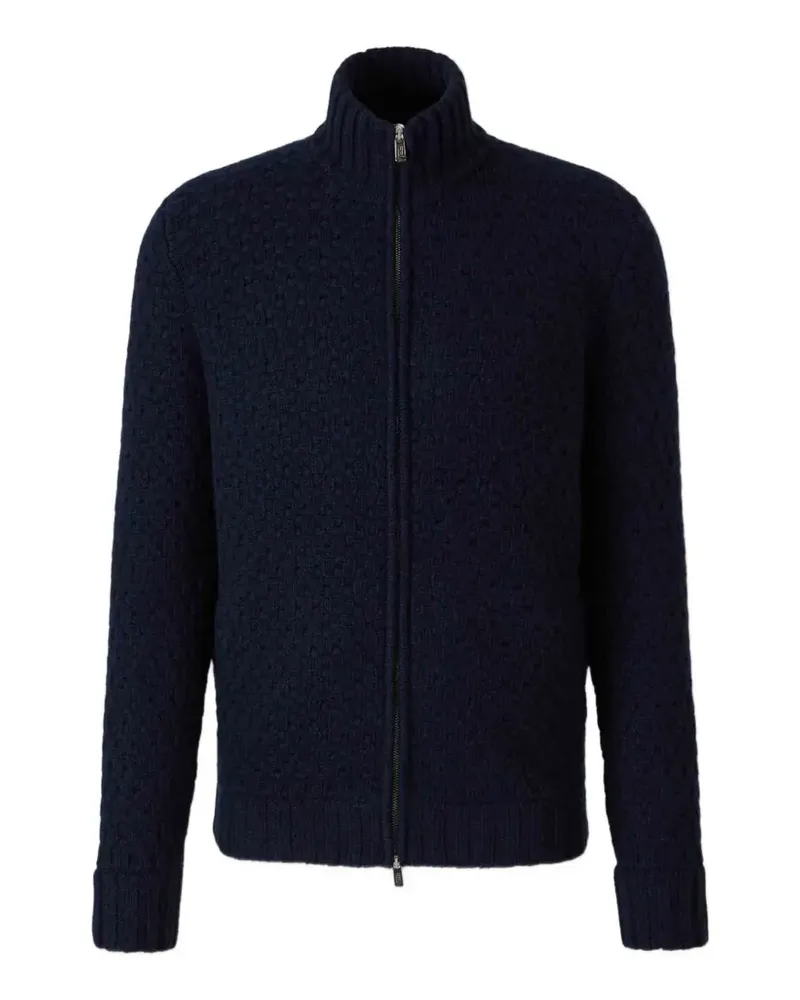 Fedeli Cardigan mit Ziernähten - Blau Blau