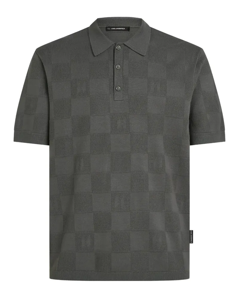 Karl Lagerfeld monogram checked polo shirt - Grau Grau