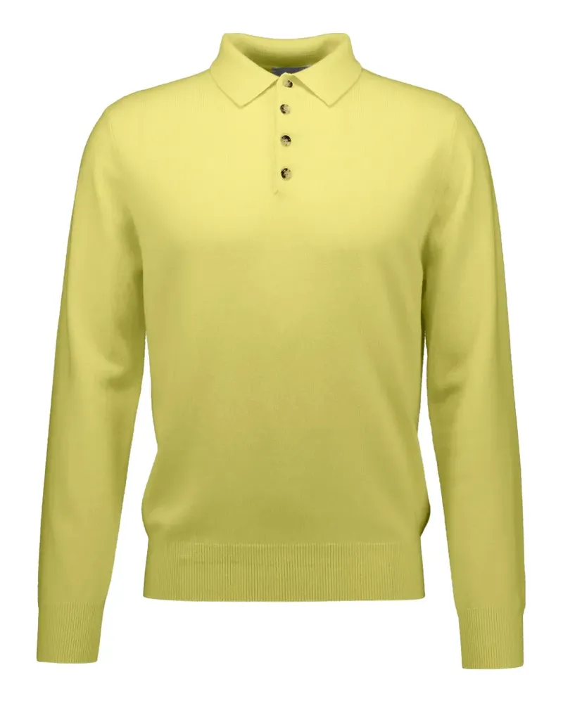 ALLUDE Geknöpfter Pullover mit Polokragen - Gelb Gelb