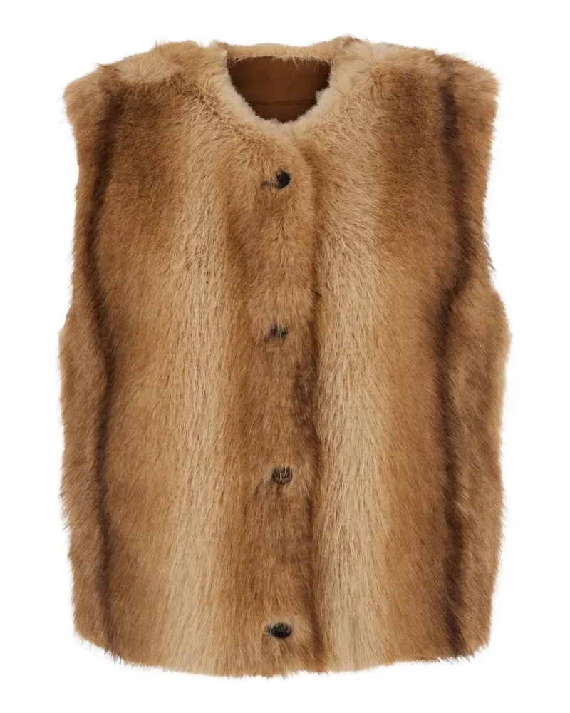 Urbancode Wendbare Weste mit Faux Fur - Braun Braun