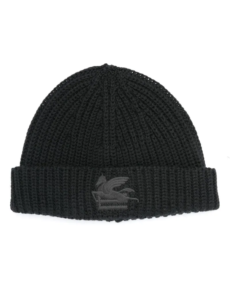 Etro Beanie mit Logo-Stickerei - Schwarz Schwarz