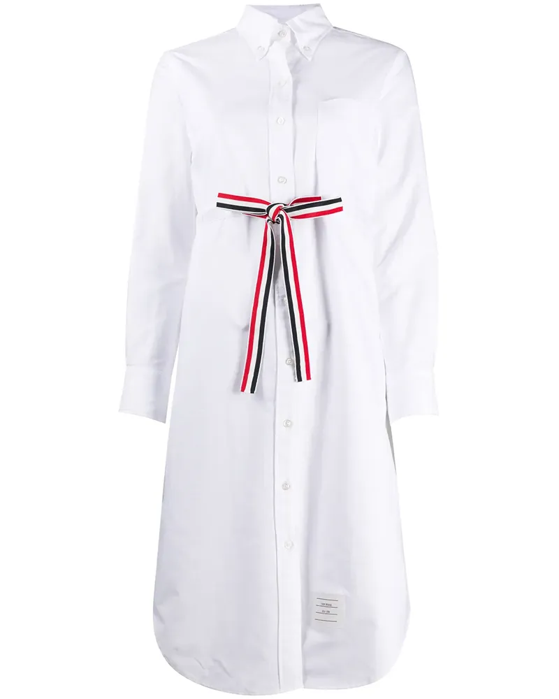 Thom Browne Hemdkleid mit Schnürung - Weiß Weiß