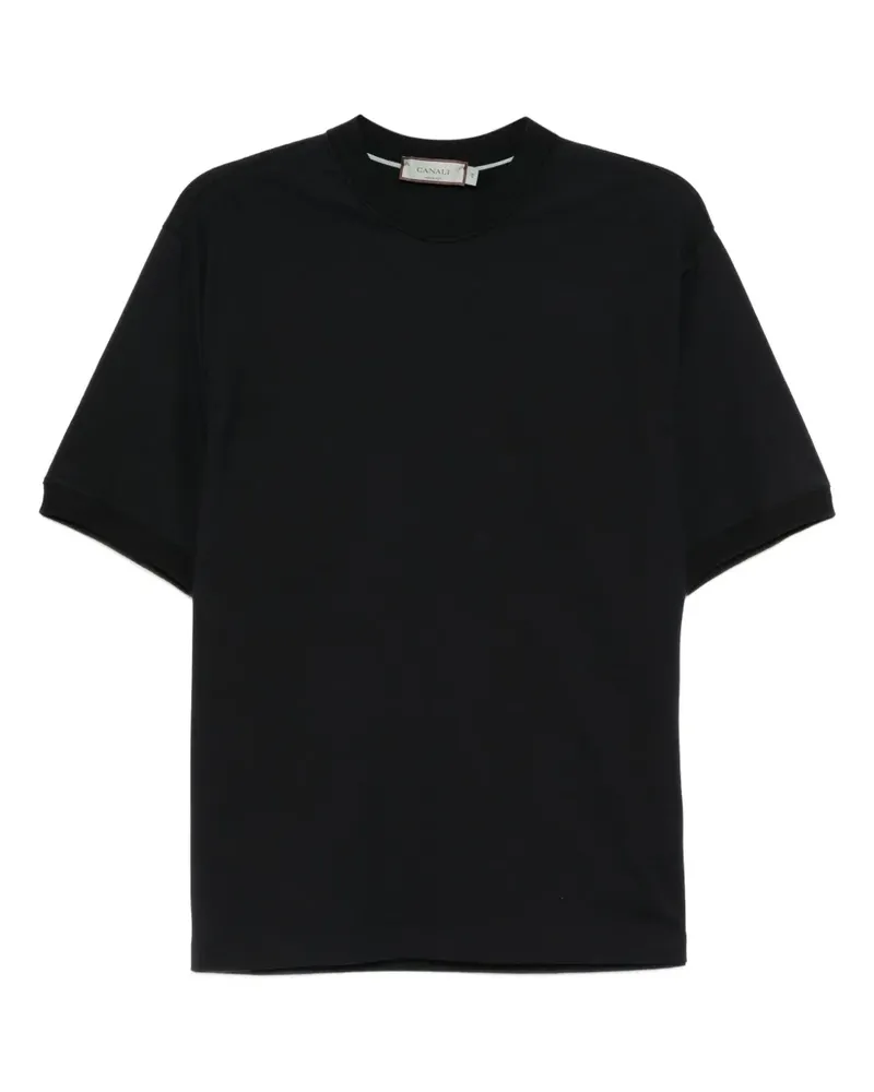 Canali Klassisches T-Shirt - Blau Blau