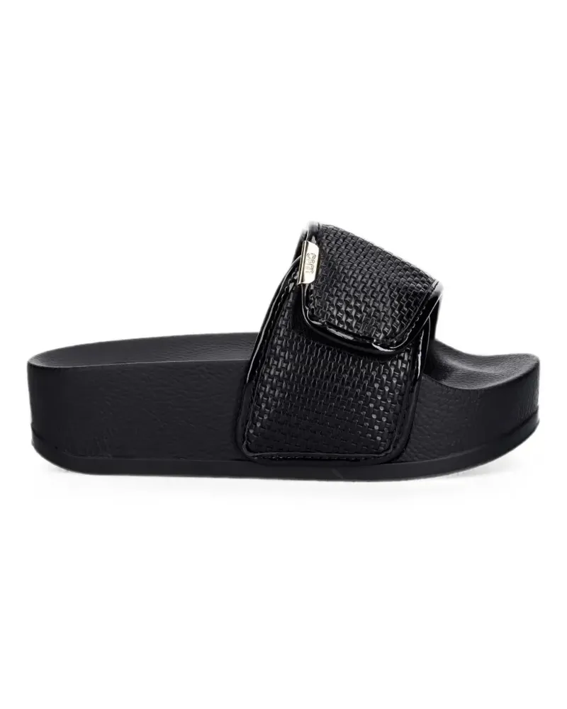 Liu Jo woven-effect platform slides - Schwarz Schwarz