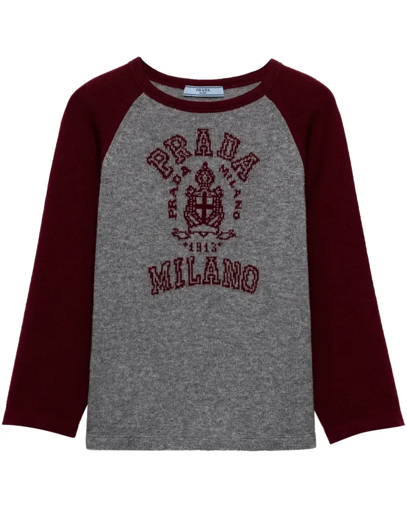 Prada Pullover mit Logo-Intarsie - Grau Grau