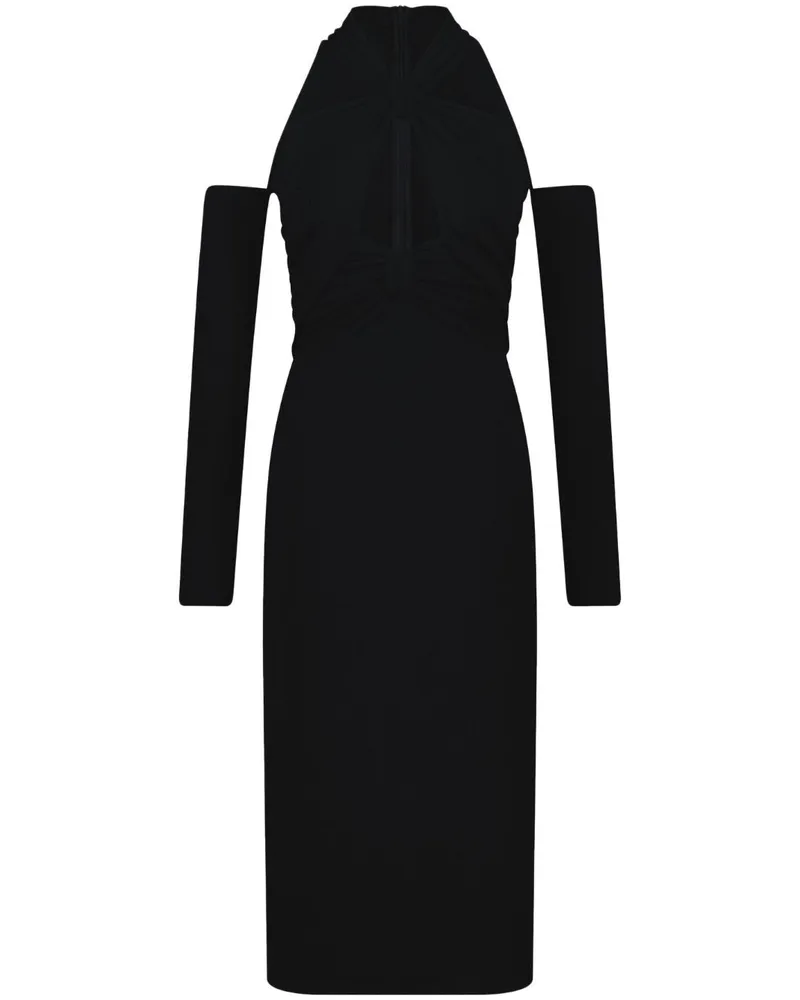 Giambattista Valli Schulterfreies Strickkleid Schwarz