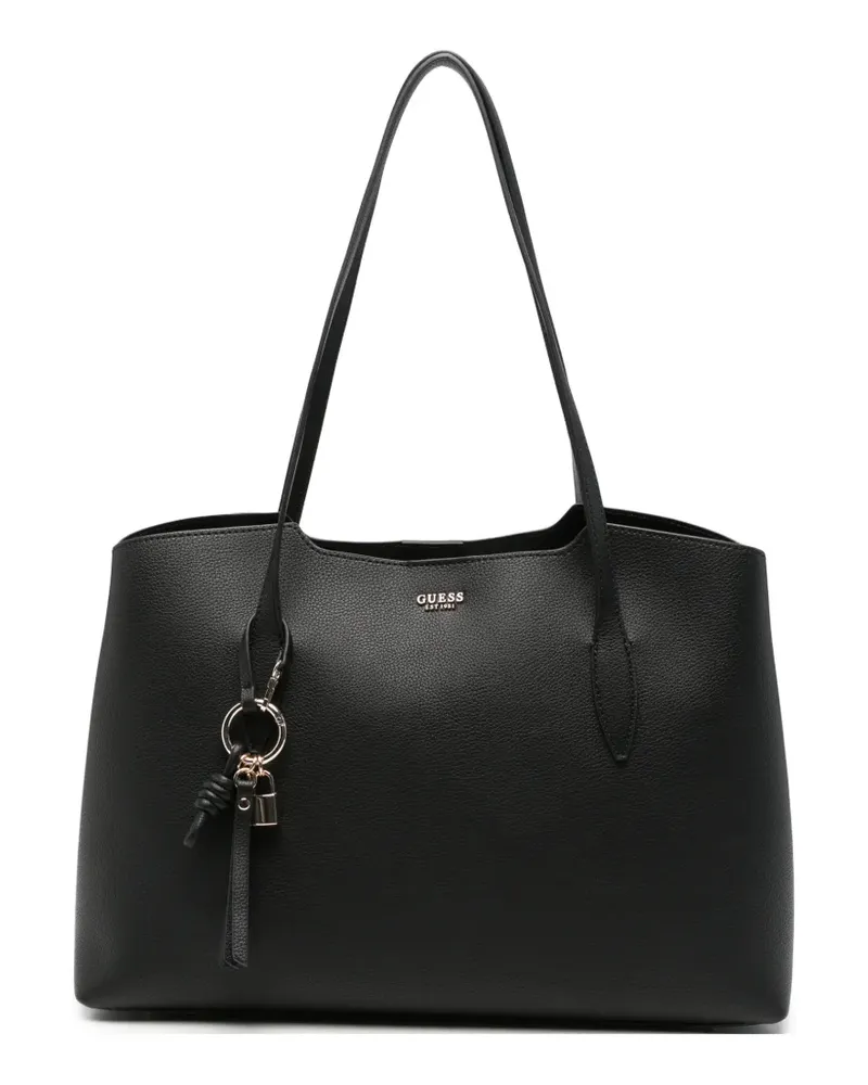 Guess Melody Tote Bag mit Logo-Schild - Schwarz Schwarz