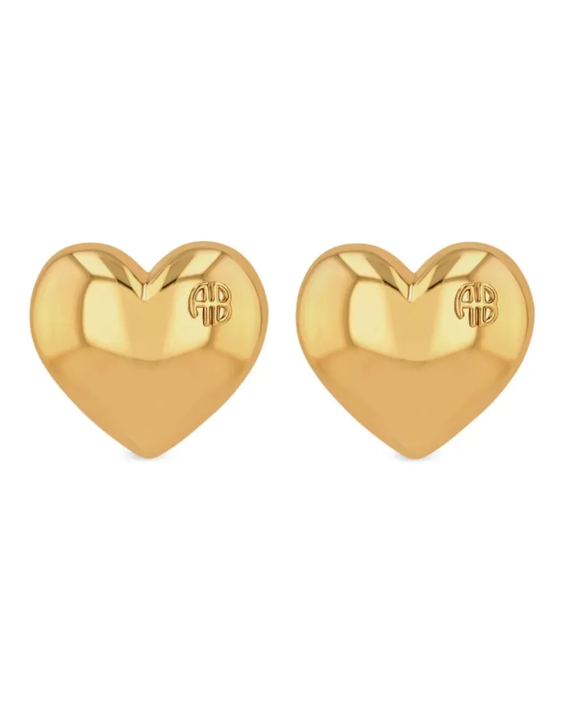 Anine Bing Herzförmige Ohrringe - Gold Gold