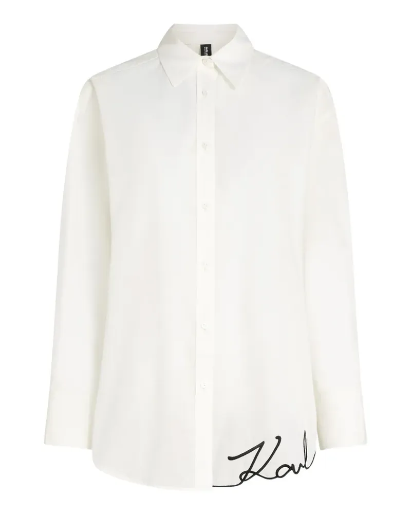 Karl Lagerfeld Semi-transparentes Oversized-Hemd - Weiß Weiß