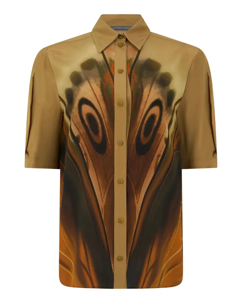 Alberta Ferretti Hemd mit Schmetterling-Print - Gelb Gelb