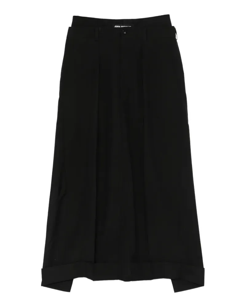 Junya Watanabe Midirock mit Falten - Schwarz Schwarz