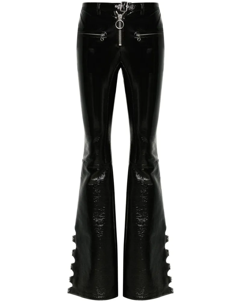 Courrèges Ausgestellte Hose mit Schnallen - Schwarz Schwarz