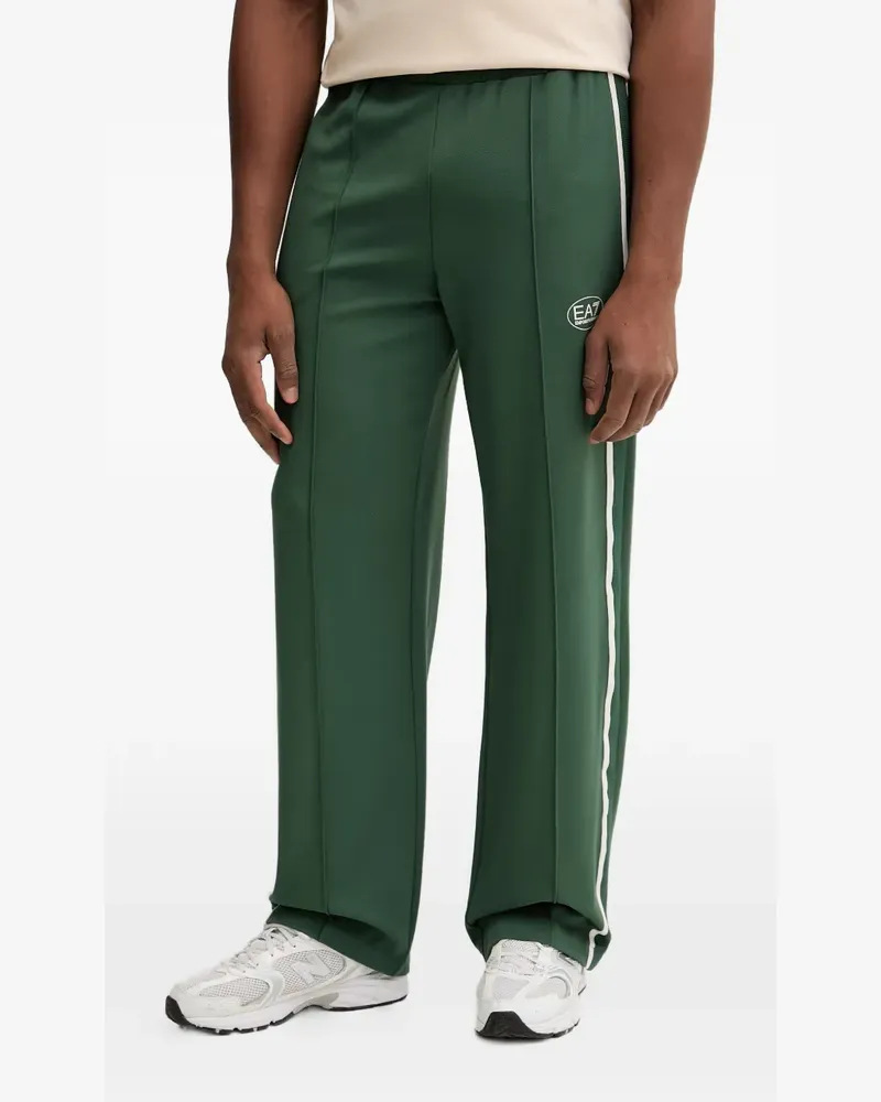 EA7 logo-print side-stripe track pants - Grün Grün