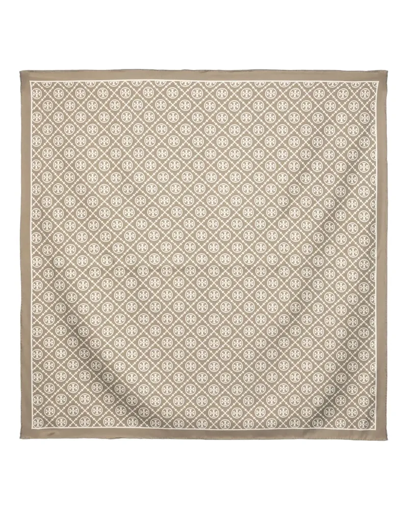 Tory Burch T Monogram Seidenschal - Nude Nude