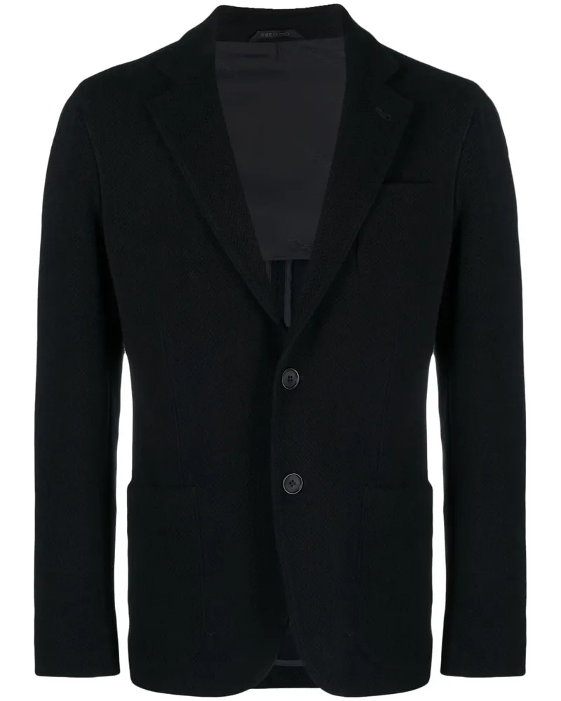 Giorgio Armani Sakko mit Fischgrätenmuster - Blau Blau