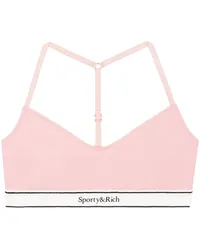 SPORTY & RICH Serif Logo Sport-BH mit Racerback Rosa