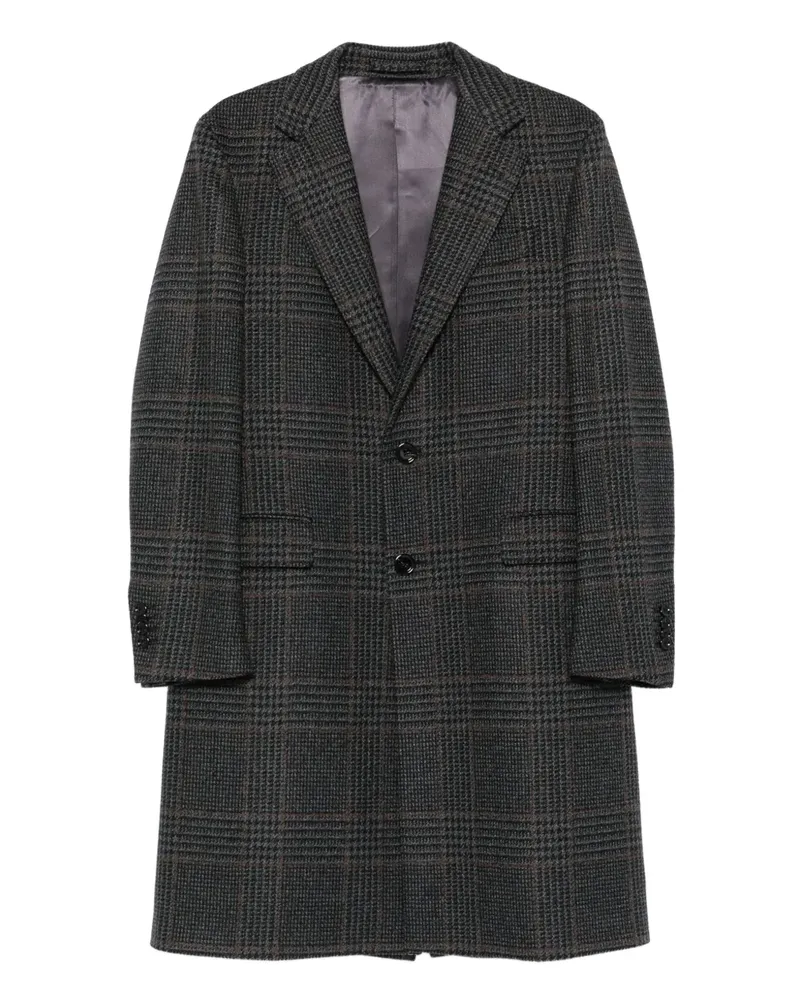 LARDINI Karierter Mantel - Schwarz Schwarz