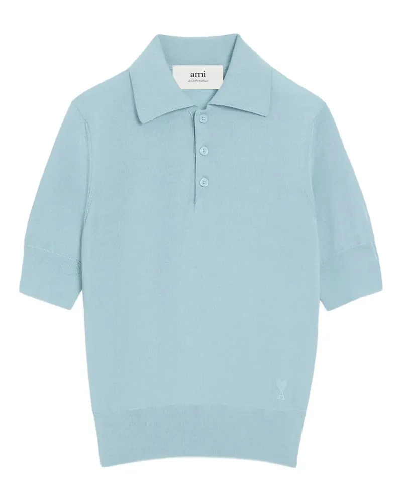 AMI Paris Poloshirt mit Logo-Stickerei - Blau Blau