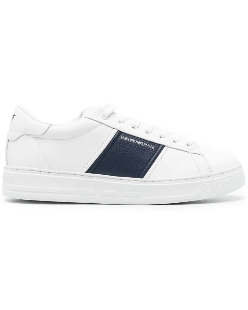 Emporio Armani Sneakers mit Logo-Print - Weiß Weiß