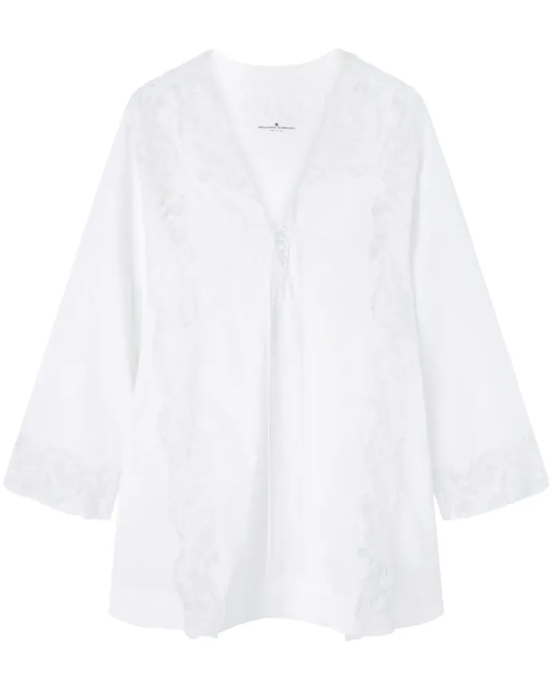 Ermanno Scervino Bluse mit Blumenspitze - Weiß Weiß