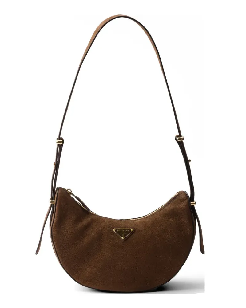 Prada Arqué small nubuck leather bag - Braun Braun