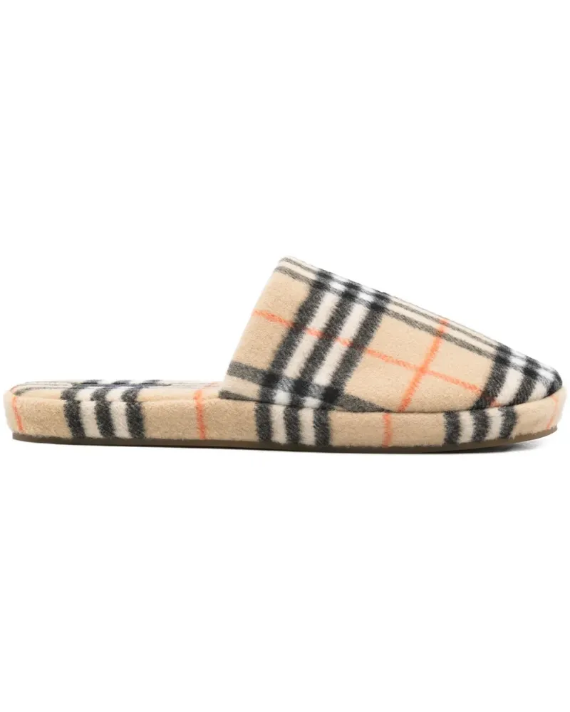Burberry check-pattern slippers - Nude Nude