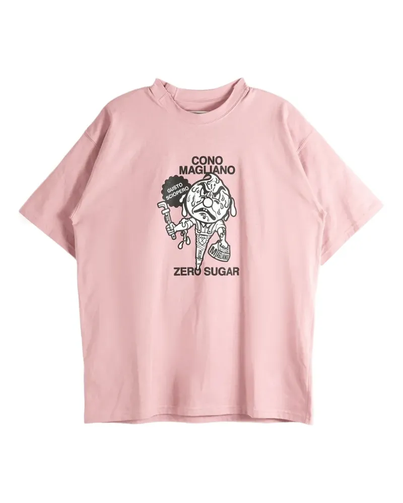 Magliano Gusto Sciopero Tee Rose graphic-print T-shirt - Rosa Rosa