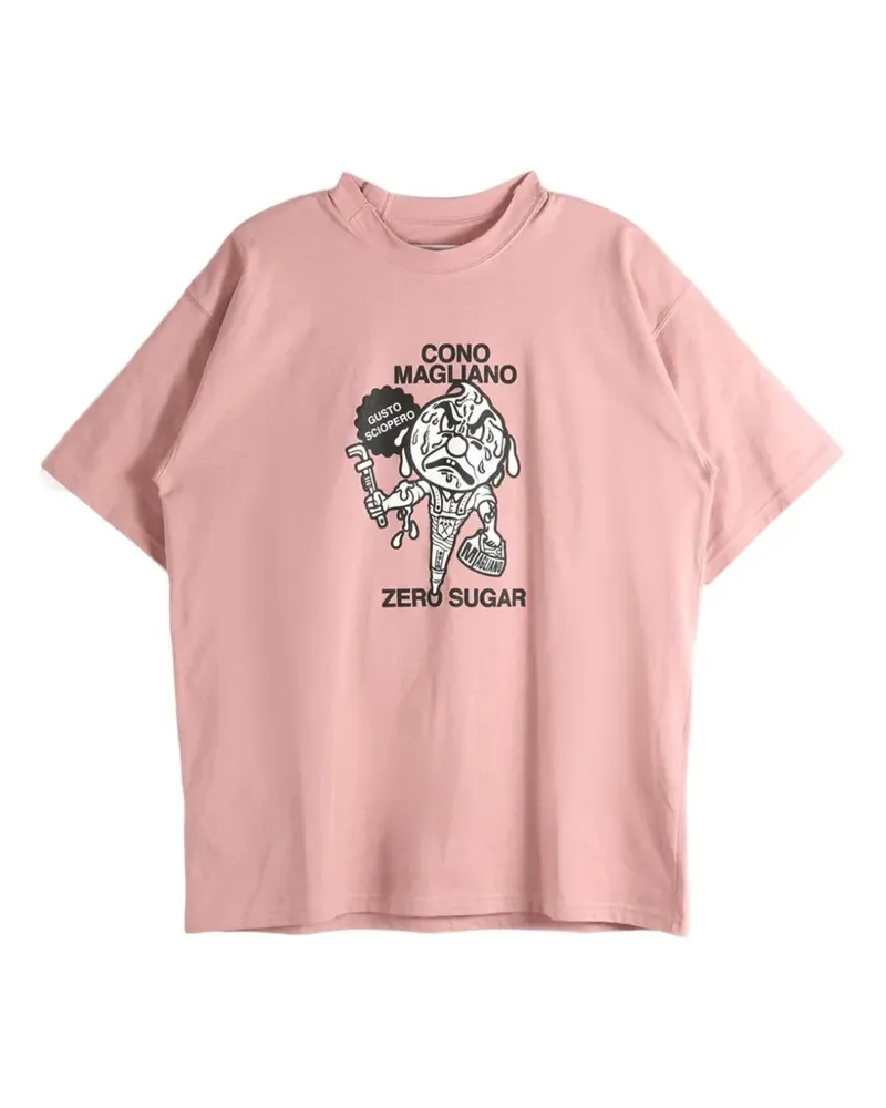 Magliano Gusto Sciopero Tee Rose graphic-print T-shirt - Rosa Rosa