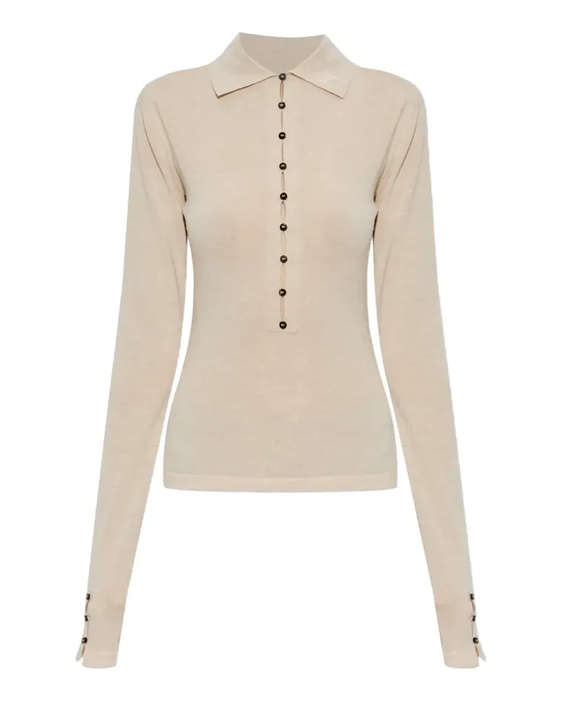 Jacquemus The Merino Poloshirt aus Merinowolle - Nude Nude