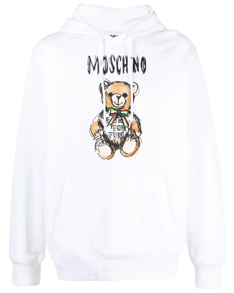 Moschino Hoodie mit Teddy Weiß