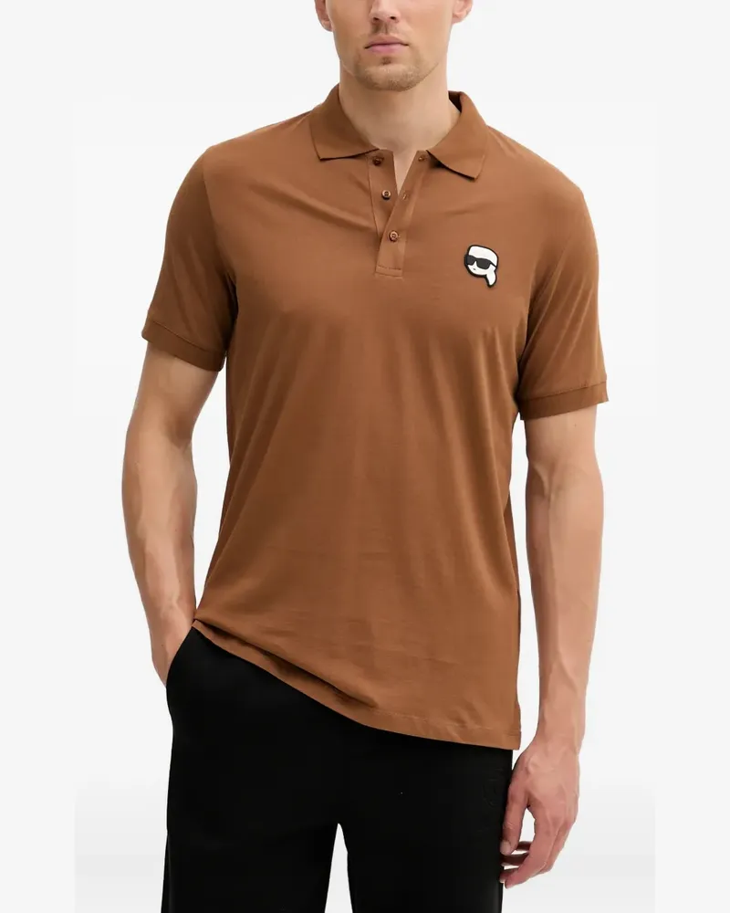 Karl Lagerfeld Poloshirt mit Ikon-Patch - Braun Braun