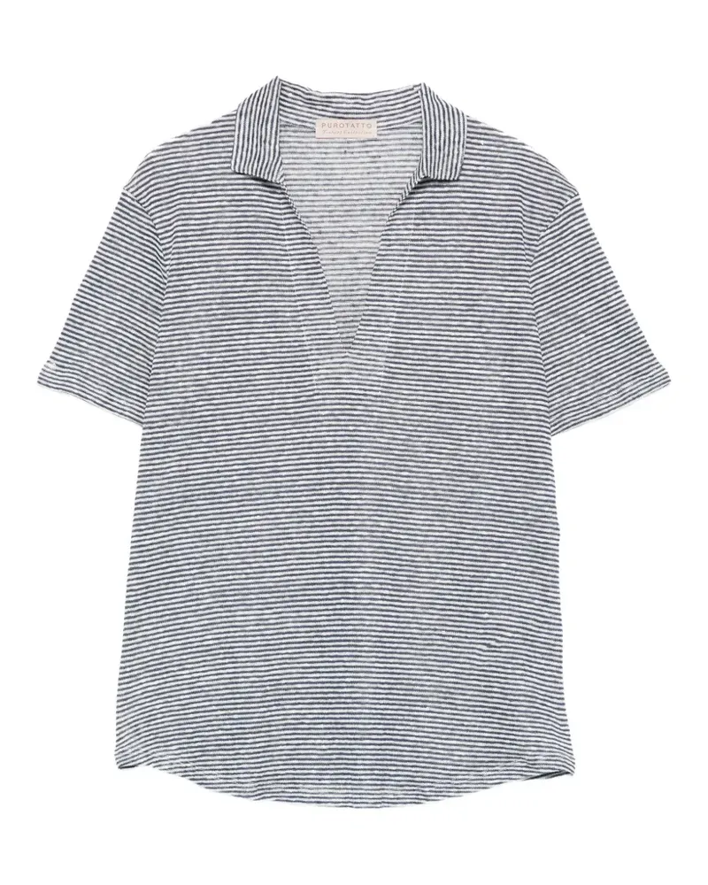 Purotatto stripe-pattern T-shirt - Blau Blau