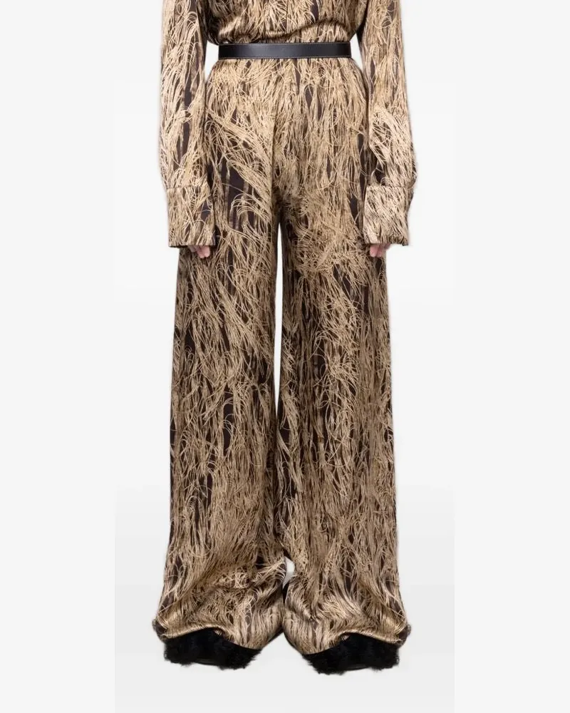 Roksanda Ilincic Arneau Palazzohose mit Print - Gold Gold