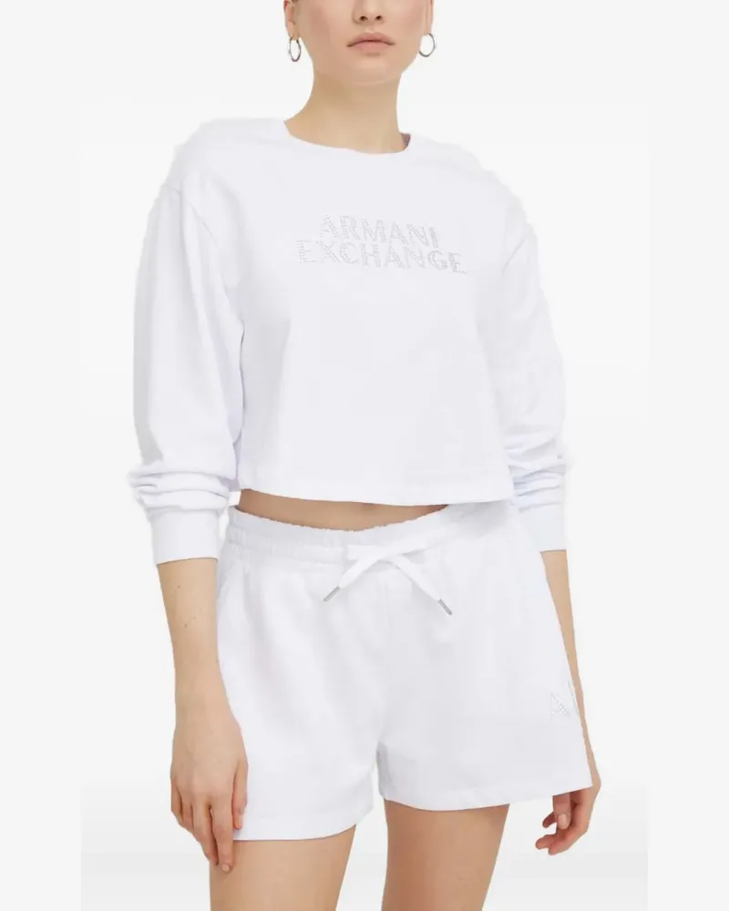 Armani Exchange Sweatshirt mit Logo - Weiß Weiß